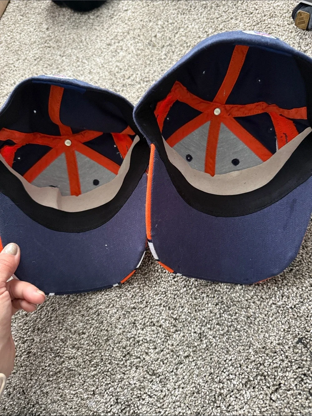 Reebok Navy and Orange Kids Baseball Cap with White Striping 2 pieces